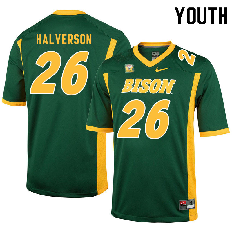 Youth #26 Jacob Halverson North Dakota State Bison College Football Jerseys Sale-Green - Click Image to Close